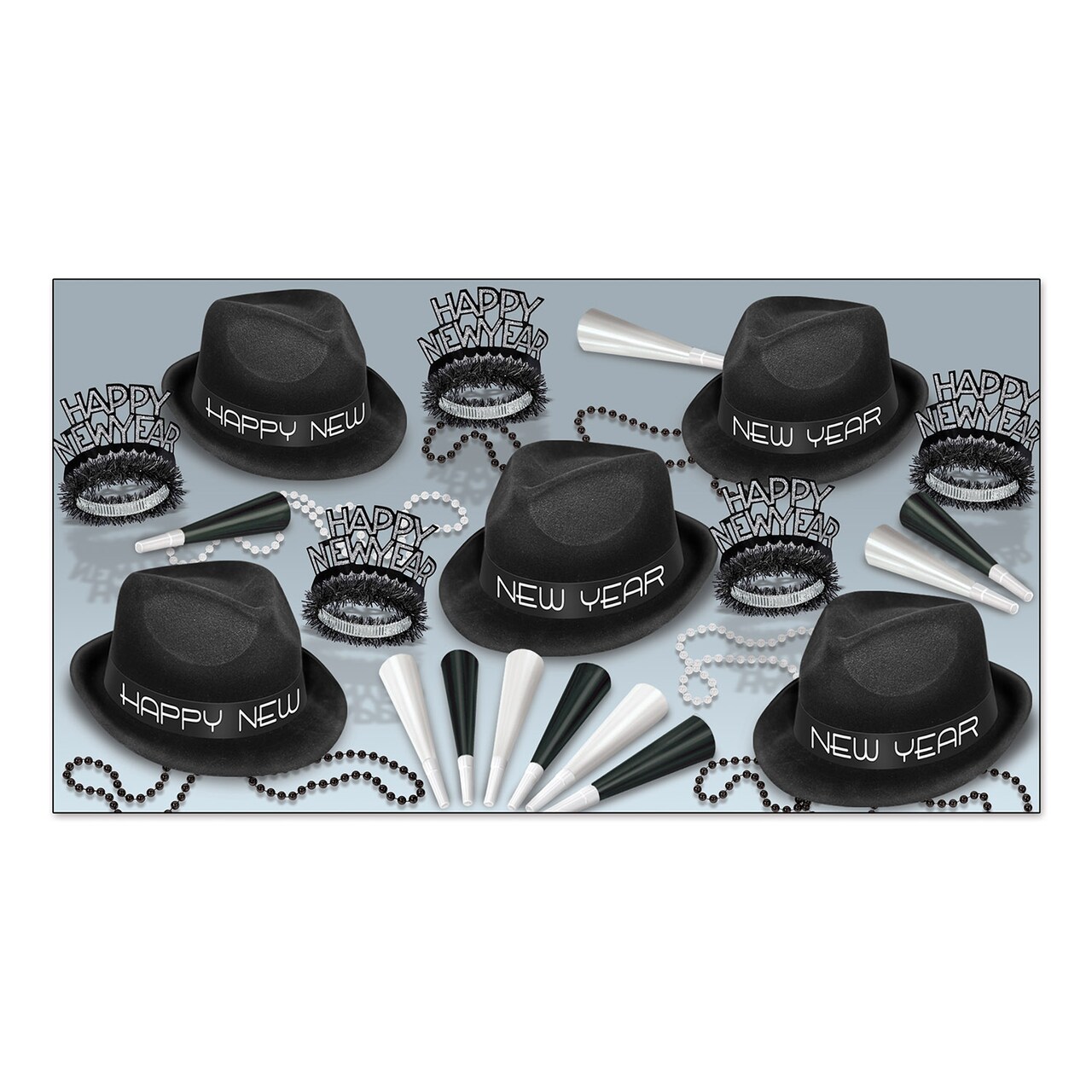 Beistle The Black and White Kit Assortment For 10 People for New Year's Eve